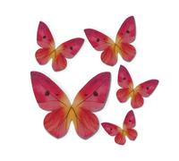 Dekora - 79 Farfalle Decorative 3D Commestibili - Facile Decorazione Casalinga per Torte di Compleanno - Farfalle in Wafer con Sfumature Rosa - Dimensioni 3-6 cm