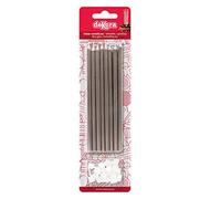 dekora Argento 13cm Candela di Compleanno Colore 13 cm, Cera, 16 unità