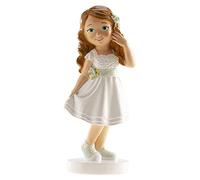 dekora - Cake topper comunione bambina modello Ana 15,8 cm, Figura decorativa per torte di Prima Comunione