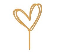 dekora - Cake Topper con Doppio Cuore d'Oro 10,5x15 cm - Elegante Cake Topper per San Valentino, Compleanni, Anniversari e Feste