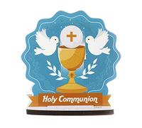 Dekora - Cake Topper per Comunione | Cake Topper Calice con Colombi - Misure: 12x12,5 cm
