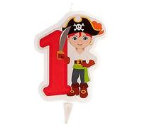 Dekora - Candela di Compleanno 2D con Pirata per Torte per Bambini - Numero 1