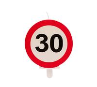 Dekora - Candela di compleanno con Segnale di Divieto per Decorazione di Torte, Numero 30