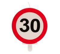 Dekora - Candela di compleanno con Segnale di Divieto per Decorazione di Torte, Numero 30