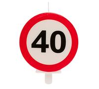 Dekora - Candela di compleanno con Segnale di Divieto per Decorazione di Torte, Numero 40