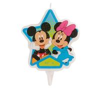 dekora y Candela di compleanno 2D Mickey & Minnie Mouse, Topolino, Multicolore, 7.5, 346213