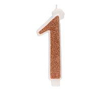 Dekora - Candela di Compleanno Numero 1 con Glitter Dorati
