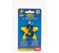 Dekora - Candela di compleanno solidale | Candele speciali a stella - Candele doppie per aiutare i bambini malati - Numero 3