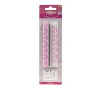 dekora | Candele Decorative Per Torte | Senza Profumo | Compleanno Mix Rosa 13cm | Candele Di Paraffina
