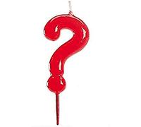 dekora-345055 Compleanno Punto Interrogativo-Candela di Colore Rosso, 0, 345055