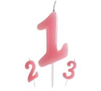 dekora - Candele di Compleanno a Fumetto Rosa - Candela Numero 1