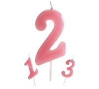 dekora - Candele di Compleanno a Fumetto Rosa - Candela Numero 2