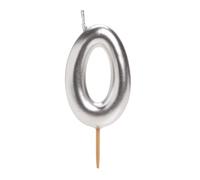 dekora - Candelina Compleanno Numero 8 Argentata 7,5 cm per Torta, Decorazione per Torta di Compleanno, Anniversario, Matrimonio e Feste, Candeline Compleanno Numeri Particolari