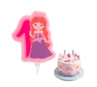 dekora - Candelina Compleanno Principessa Nº1, 7 cm per Torte