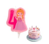 Dekora - Candeline Compleanno 2D delle Principesse per Torte per Bambini - Numero 4