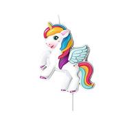 dekora - Candelinea di Compleanno tema Unicorno per Torta in 3D - 8 x 6,2 cm