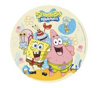 dekora, Cialda SpongeBob per Torta di Compleanno Bambini, Decorazione per Feste Tematiche, Addobbi per Dolci e Pasticceria, Carta di Riso per Bambino, Design Originale, Disco Commestibile da 20 CM