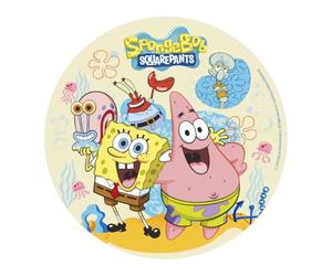dekora, Cialda SpongeBob per Torta di Compleanno Bambini, Decorazione per Feste Tematiche, Addobbi per Dolci e Pasticceria, Carta di Riso per Bambino, Design Originale, Disco Commestibile da 20 CM