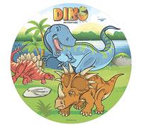 Dekora - Cialda Torta Dinosauri | Decorazione per Torta di Compleanno per Bambini in Dischi di Ostia Dinosaurio - 20 cm
