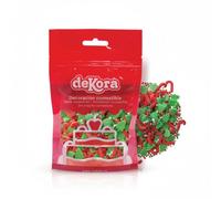 dekora - Confetti di Zucchero Mix Natale 100g - Sprinkles per Torte e Cupcake - Decorazioni Natalizie Rosse e Verdi - Senza Glutine, Senza Lattosio, Adatte ai Vegetariani