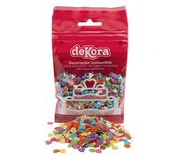 dekora - Confetti di Zucchero Multicolore a Forma di Cuore Senza, Glutine Senza Lattosio, 100g