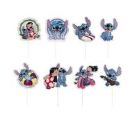 dekora - Cupcake Toppers di Lilo e Stitch in 8 Modelli - Toppers per Decorare Cupcake, Muffin, Torte e Altri Dolci - Decorazioni per Pasticceria Adatte al Contatto con Alimenti - 16 Pezzi