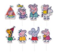 dekora - Cupcake Toppers Peppa Pig - Blister 16 pezzi (8 modelli diversi) - Decorazioni festa compleanno bambini, Peppa Pig, cupcake decorazioni