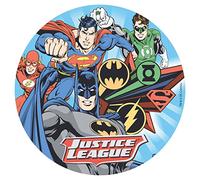 dekora - Decorazione per Torta, Cialda Rotonda - Licenza Ufficiale della Lega della Giustizia - 5x220x270mm