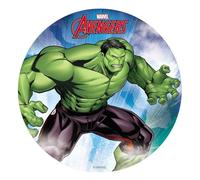 Dekora - Decorazione per Torta, Cialda Rotonda - Licenza Ufficiale di Hulk - 5x220x270mm Multicolore