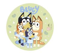dekora - Decorazione per Torta di Compleanno Bluey, Disco in Carta Alimentare Commestibile 20 cm, Design Bingo e Bluey, Senza Glutine, Senza Lattosio, Adatto ai Vegetariani