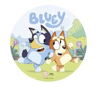 dekora - Decorazione per Torte di Compleanno Bluey, Cialda per Torta con Bingo e Bluey 20 cm, Ostia Commestibile per Torte di Compleanno Bambini, Senza Zucchero, Senza Lattosio - Adatto ai Vegetariani