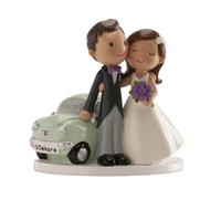 dekora Cake Topper Sposini per Torta Matrimonio-Just Married, Resina, Multicolore, 160 x 115 x 150 mm