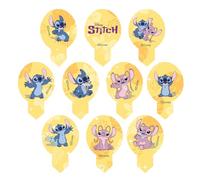 dekora - Decorazioni in Ostia Commestibili Stitch e Angel per Torte e Cupcake - Decorazione Torta Compleanno Bambini - Senza Glutine - 20 Unità