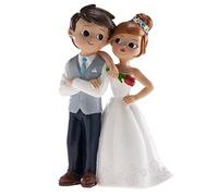 Dekora - Decorazioni Matrimonio | Statuina Sposi per Torta Nuziale - Coppia con Fiore