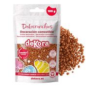 dekora - Dekocrunchies caramello 100g, Zuccherini Decorativi per dolci, Sprinkles per Torte croccanti e dal sapore intenso, Perle di Zucchero commestibili per decorare torte, biscotti e dessert