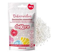 dekora - Dekocrunchies cocco 100g, Zuccherini Decorativi per dolci, Sprinkles per Torte croccanti e dal sapore intenso, Perle di Zucchero commestibili per decorare torte, biscotti, cupcake e dessert