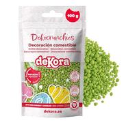 dekora - Dekocrunchies pistacchio, Zuccherini Decorativi per dolci, Sprinkles per Torte croccanti e dal sapore intenso, Perle di Zucchero commestibili per decorare torte, biscotti, cupcake e dessert