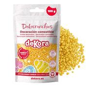 dekora - Dekocrunchies vaniglia 100g, Zuccherini Decorativi per dolci, Sprinkles per Torte croccanti e dal sapore intenso, Perle di Zucchero commestibili per decorare torte, biscotti e cupcake