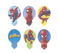 Dekora - Dekorapin Decorazioni Torta Cialda per Torta | 20 Cake Topper Edibili di Spiderman il Uomo Aragna - Dimensioni 6,5x4cm