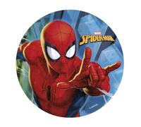 dekora - Disco commestibile Spider-Man Ø 20 cm | Decorazione per torte di compleanno per bambini | Carta commestibile | Licenza ufficiale Marvel | Senza zuccheri aggiunti, senza glutine | Facile da us