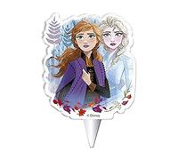 Dekora - Elsa e Anna - Candela di Compleanno 2D Disney Frozen 2, Colore Blu