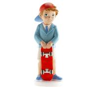 dekora - Figura Decorativa per la Prima Comunione di un Ragazzo con Monopattino - Realizzata in Resina - Decorazione per Torte - Altezza 16 cm - Design Dettagliato - Adatto al Contatto Alimentare
