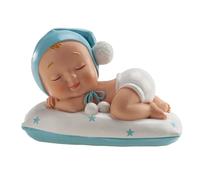 dekora - Figurina Battesimo Bambino Dormiente 10 cm, Cake topper torta battesimo e Baby Shower
