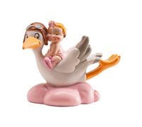 dekora-Natale Decorazioni Batterismo | Cake Topper Battesimo-Cicogna che Vola con la Bambina, Multicolore, 310113