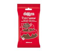 Dekora - Fondant Marrone | Pasta di Zucchero per Torte - Copertura per Biscotti, Torte, Pasticcini o Cupcakes con la quale é Possibile Creare Qualsiasi Tipo di Decorazione - 250 gr