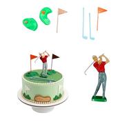 dekora, Golf Cake Topper, decorazione per torta di compleanno, figurine da golf per torte, kit a tema completo, 7 pezzi, decorazioni da golf per feste di uomo e dilettanti