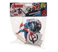 Dekora - Kit Decorazione per Torte Capitan America, Multicolore, 8.5 cm