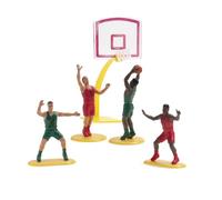 dekora - Kit decorazione torta basket con canestro e giocatori in PVC, cake topper compleanno bambini, decorazioni torta compleanno tema basket, topper per torte e torte di caramelle