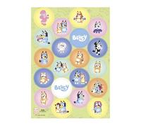 dekora, Mini Cialde Commestibili Bluey, Decorazioni per Cupcake e Biscotti, Ostia per Torte e Dolci, Festa di Compleanno Bambini, Design Ufficiale Bluey & Bingo, Senza Glutine, Set da 20 Pezzi, 3,4 CM