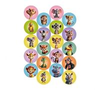 Dekora, Mini Dischi Commestibili Animali della Giungla, Decorazioni per Cupcake e Biscotti in Ostia, 3,4 cm, Set di Cialde per Torte, Ideali per Feste di Compleanno e Bambini, Facili da Usare